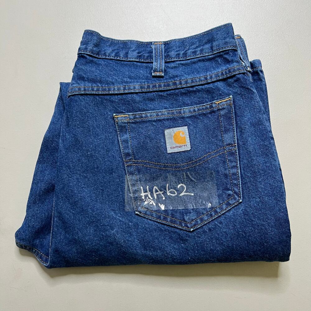 Carhartt Jeans Mens 38x31 Blue Denim Utility Work Pants relaxed Fit vintage